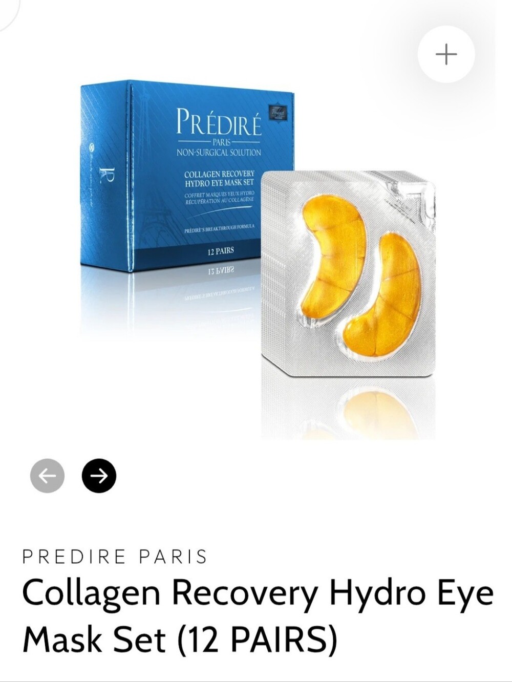✨ NWT Prédiré Paris Collagen Recovery Hydro Eye Mask Set (12 Pairs) - MSRP $750